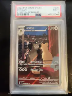 PSA 9 MINT Persian Shrouded Fable Illustration Rare 2024 Pokemon 078/064 - Image 1