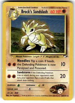Brock's Sandslash 23/132 Gym Heroes Rare Pokemon Card NM - Image 1