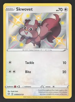 Skwovet SV099/SV122 Pokemon TCG Shining Fates: Shiny Vault NM - Image 1