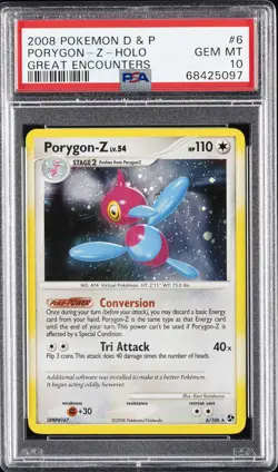 2008 POKEMON DIAMOND & PEARL GREAT ENCOUNTERS #6 PORYGON-Z-HOLO PSA 10 - Image 1