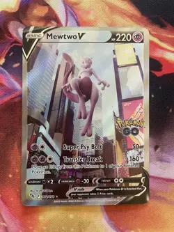 Mewtwo V (Alternate Full Art) Ultra Rare Pokemon GO 072/078 NM - Image 1