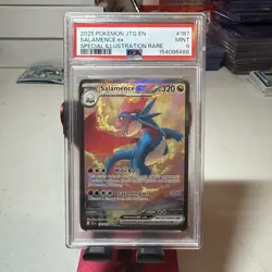 2025 POKEMON JOURNEY TOGETHER SPECIAL ILLUSTRATION RARE #187 SALAMENCE EX PSA 9 - Image 1