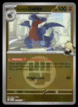 CYNTHIA'S GABITE 110/217 (ENERGY SYMBOL) ME: ASCENDED HEROES POKEMON NM - Image 2