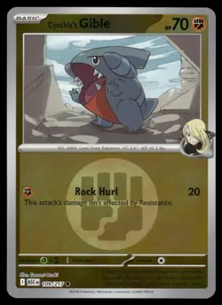 CYNTHIA'S GIBLE (ENERGY SYMBOL) 109/217 ASCENDED HEROES POKEMON REVERSE HOLO NM - Image 2