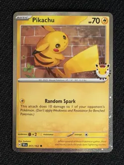 Pikachu Pokemon Day 2026 051/162 30th Anniversary Promo Pokemon TCG Centered #1 - Image 1