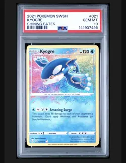 PSA 10 Kyogre Pokemon Sword & Shield Shining Fates Amazing Rare 021/072 - Image 1