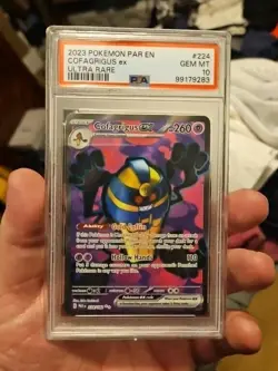 Pokemon Paradox Rift Cofagrigus ex Ultra Rare 224/182 PSA 10 - Image 1