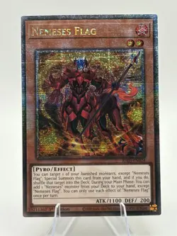 Nemeses Flag 1st Edition Quarter Century Secret Rare NM RA03-EN024 Yu-Gi-Oh - Image 1