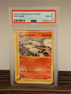 Arcanine Skyridge 3/144 Regular Rare Pokemon Card PSA 8 NM Mint ✨ WOTC Vintage - Image 1