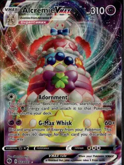 Alcremie VMAX Ultra Rare Champion's Path 23/73 Psychic Holo Pokemon Card TCG - Image 1