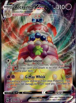 Alcremie VMAX Ultra Rare Champion's Path 23/73 Psychic Holo Pokemon Card TCG - Image 1
