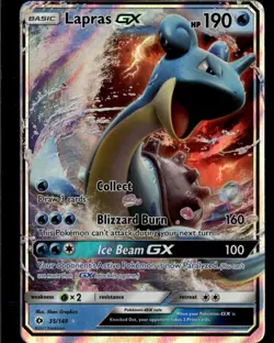 Lapras GX Ultra Rare SM Base Set 35/149 Water Pokemon Card TCG - Image 1