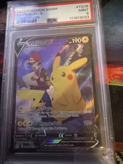 Pokemon Cards Pikachu V Tg16/Tg30 PSA 9 Lost Origin Trainer Gallery Swsh11 Holo - Image 1