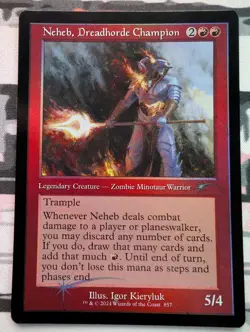 Neheb, Dreadhorde Champion NM Retro-Frame Foil MTG Secret Lair Magic MTG #857 - Image 1