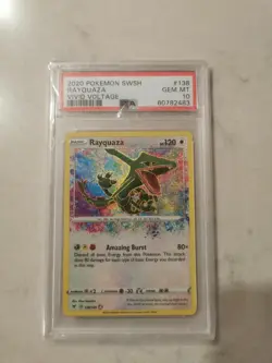 Pokemon TCG Rayquaza Vivid Voltage 138/185 Holo Amazing Rare PSA 10 Gem Mint - Image 1