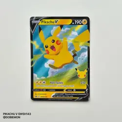 Pikachu V SWSH143 Celebrations Black Star Promo NM Holo Rare Pokemon - Image 1