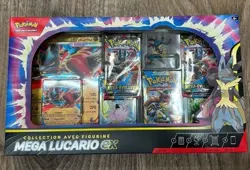 COFFRET POKEMON COLLECTION AVEC FIGURINE SPECIALE MEGA LUCARIO EX NEUF SCELLE - Image 1