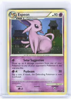 2010 Pokemon—Espeon #2 Undaunted—Rare Holo [Heavily Played] - Image 1