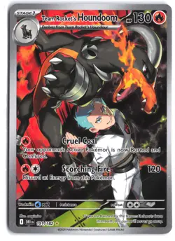 Team Rocket's Houndoom 191/182 Illustration Rare Destined Rivals Pokemon - Image 1