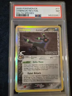 Pokemon TCG PSA 7 Umbreon (Delta) EX Delta Species 17/113 Reverse Holo - Image 1