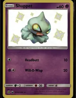 Shuppet Shiny Holo Rare Hidden Fates: Shiny Vault SV16/SV94 Psychic Pokemon Car - Image 1