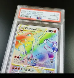 PSA 10 Charizard Vstar 174/172 Brilliant Stars Rainbow Rare Graded Pokemon Card - Image 1