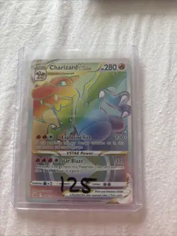 Pokemon TCG Charizard VSTAR Rainbow Secret Rare Card 174/172 Brilliant Stars - Image 1