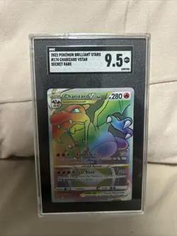 2022 Pokemon Brilliant Stars Charizard VSTAR Rainbow SECRET RARE SGC 9.5 - Image 1