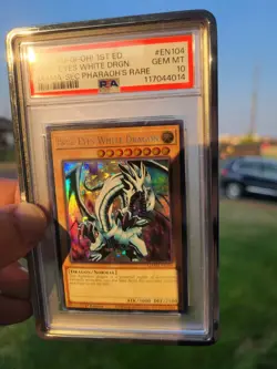 2022 Yu-Gi-Oh! Blue-Eyes White Dragon MAMA-EN104 Pharaoh Secret Rare PSA 10 - Image 2