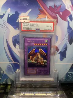 YuGiOh Thousand Dragon PSA10 Secret Rare Volume 6 1999 Vintage Card - Image 1