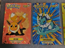 EEVEE X VAPOREON X JOLTEON X FLAREON - POKEMON KANTO CARDS TOP POKEDEX CCG FOIL - Image 2