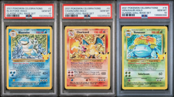 PSA 10 Pokemon Card Lot Celebrations Charizard, Blastoise & Venusaur Starters - Image 1