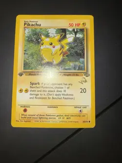 Pokemon TCG Pikachu Card Jungle 1st Edition 60/64 1999 50 HP Basic Regular - Image 1