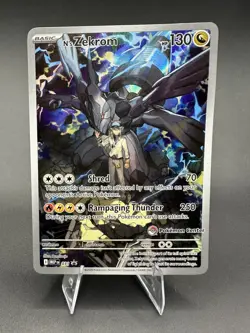 N's Zekrom Pokemon center stamped TCG Full Art Holo Promo Card Mega Evolution - Image 1