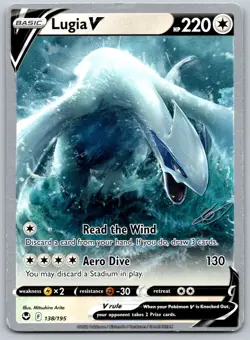 2022 Lugia V 138/195 Holo Ultra Rare Card Silver Tempest Professor Program NM - Image 1