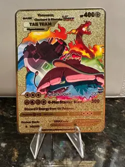 Venusaur, Charizard&Blastoise VMax Tag Team Rare Gold Accent Foil Fan Art Cards - Image 1