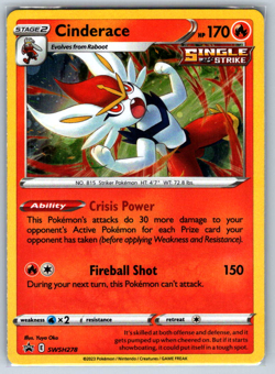 Cinderace - Promo SWSH: Sword & Shield Promo Cards SWSH278 NM - Image 1