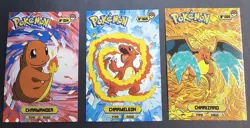 CHARMANDER X CHARMELEON X CHARIZARD - POKEMON KANTO CARDS TOP POKEDEX CCG FOIL - Image 1