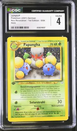 CGC 4 GERMAN Jumpluff Neo Revelation 1st Edition 9/64 Holo Pokemon Card - Image 1