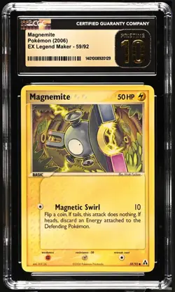 Magnemite 59/92 EX Legend Maker Pokemon Card 2006 CGC 10 PRISTINE - Image 1