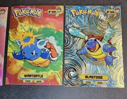 SQUIRTLE X WARTORTLE X BLASTOISE - POKEMON KANTO CARDS TOP POKEDEX CCG FOIL - Image 3