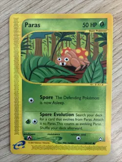 Paras 99/147 LP Vintage WoTC AQUAPOLIS Pokemon Card - Image 1