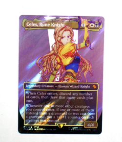 Celes Rune Knight Final Fantasy MTG ~ #209 Borderless NM Surge Foil - Image 1