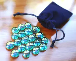 Tiny Blue Dice Bag & Blue Glass Gems Life Energy, Gaming Tokens Counters MTG - Image 5