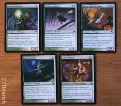 MTG Magic Set 5 Shadowmoor Green / White Elf Creatures Hybrid Mana *NM* Commande - Image 1