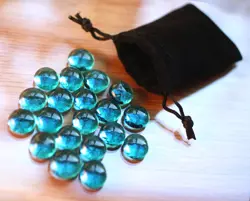 Tiny Black Dice Bag Crystal Blue Glass Gems Life Energy Clues Counters Die MTG - Image 5