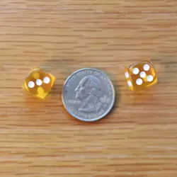 Tiny Dice Bag & Yellow Glass Gem Tokens +1 Counters Gaming Die Energy MTG Magic - Image 4