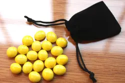Tiny Dice Bag & Yellow Glass Gem Tokens +1 Counters Gaming Die Energy MTG Magic - Image 5