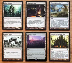 Set of 6 Colorless Manlands Man Lands *NM* Creature Lands (English Magic MTG) - Image 1