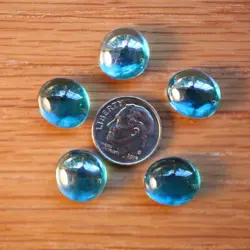 Tiny Dice Bag & Blue Glass Gem Tokens, Life Energy Counters Gaming Stones MTG - Image 3